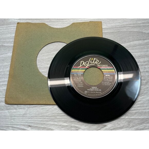 Frankie Avalon Venus 45 Vinyl 70s Pop Soul Promo De-Lite DDJ-1578 VG+ - Picture 5 of 6
